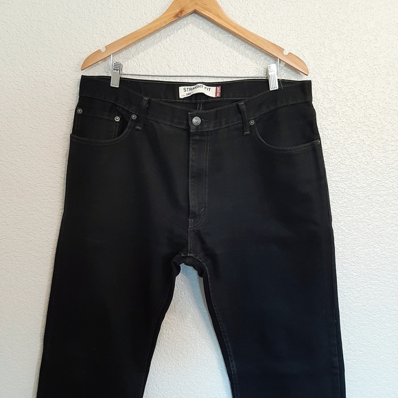 Levi's 505 Black Straight Fit Jeans Size 36 X 30 - Picture 3 of 14